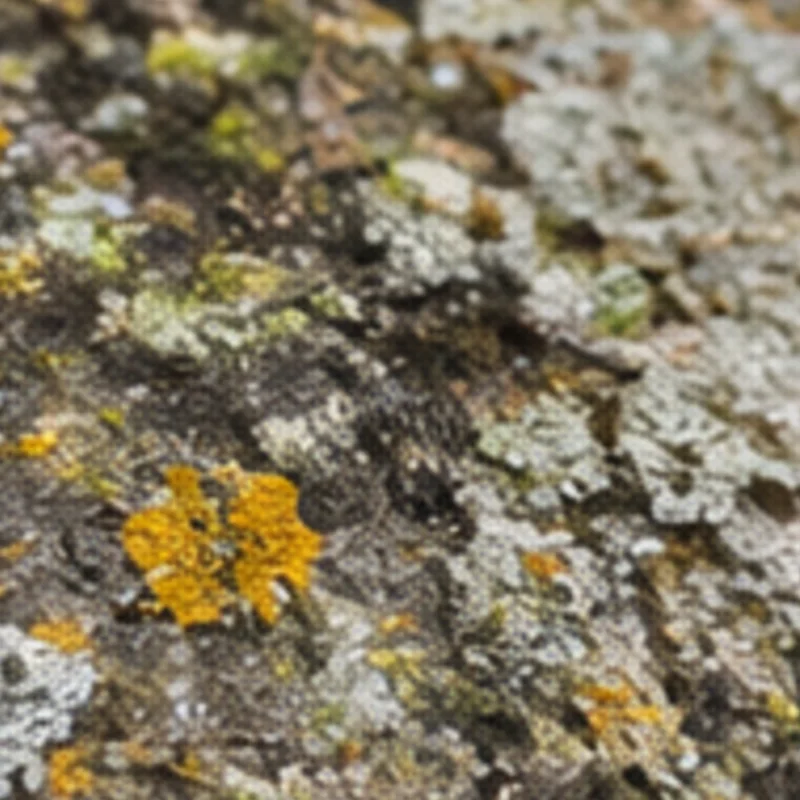 Gelbe und graue Flechten auf Naturstein